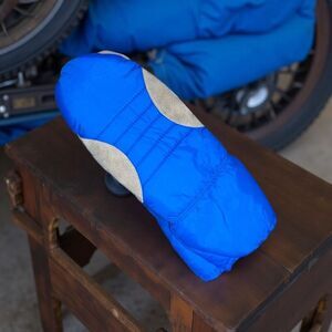 NWT Vintage Blue Nylon Cow Hide Chopper Mittens Gloves